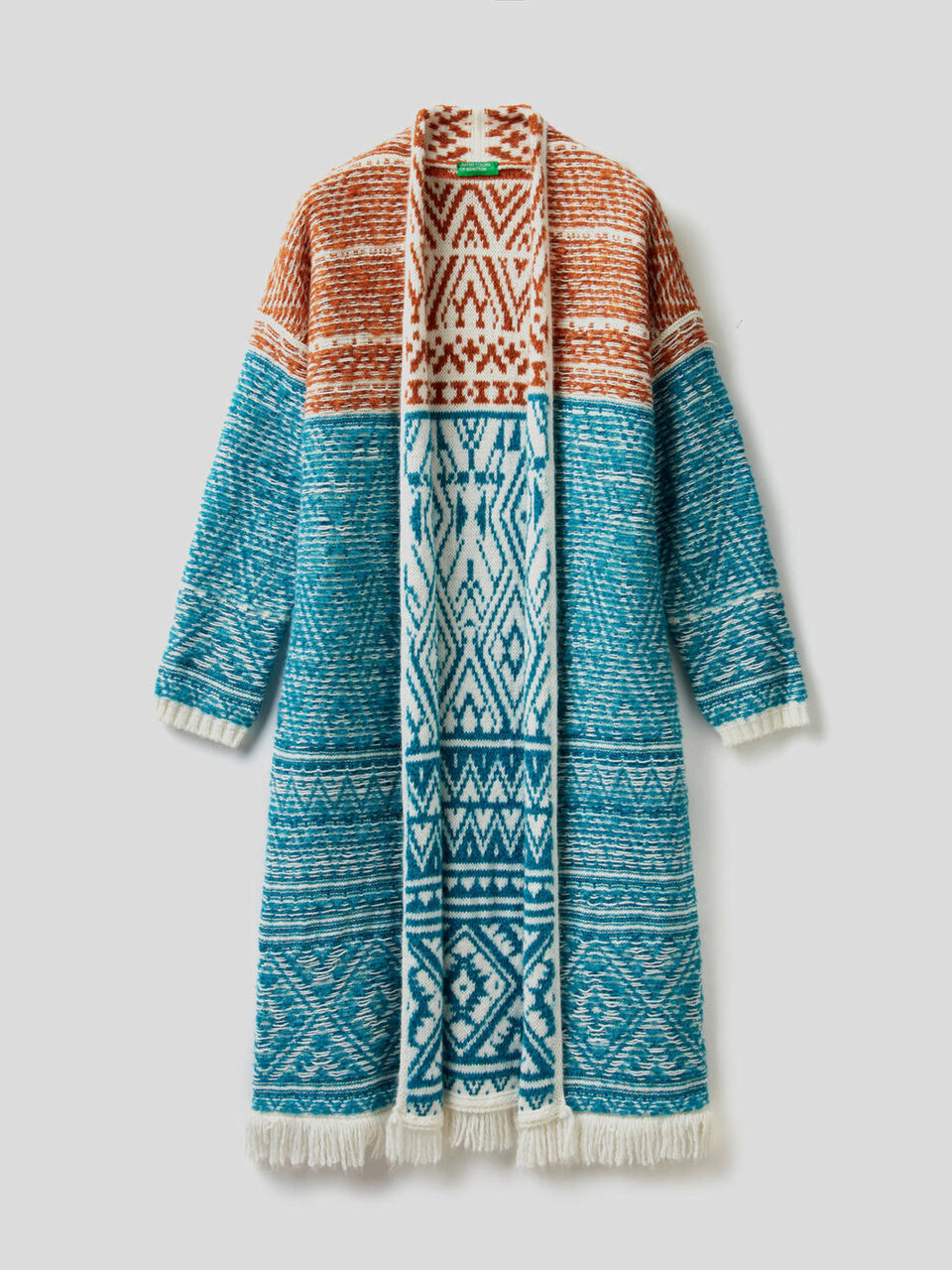 Wendbare Maxi-Strickjacke mit Jacquard-Design image number 1