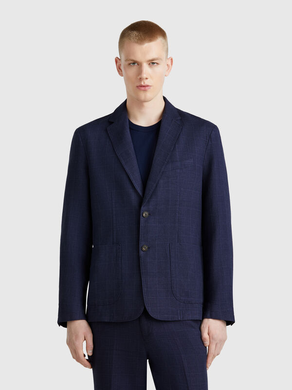 Gestreifter Blazer aus Leinenmischung Herren