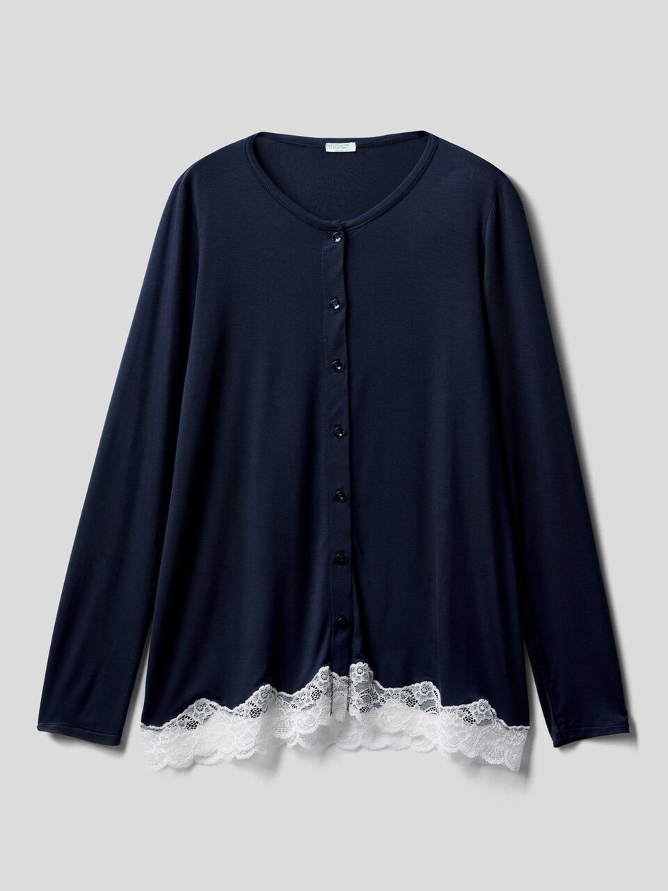 Offenes Shirt mit Detail in Spitze image number 1