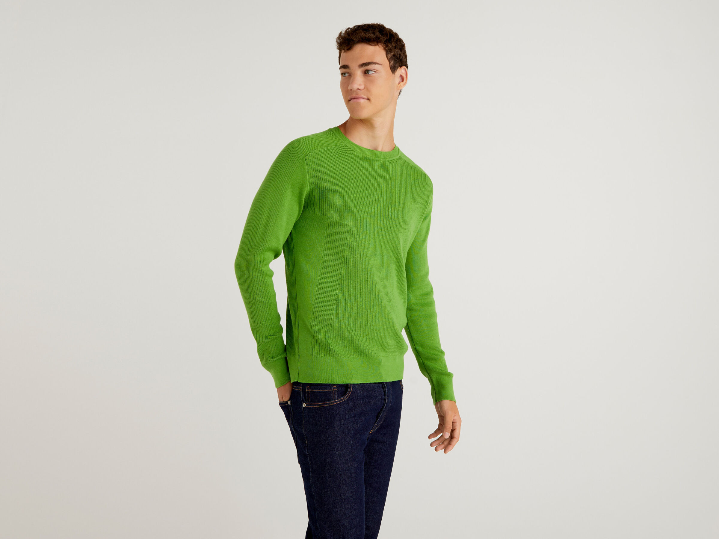 Pullover in einer Baumwollmischung mit Rundhals image number 3