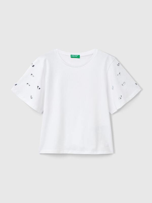 T-Shirt mit Strassärmeln Mädchen