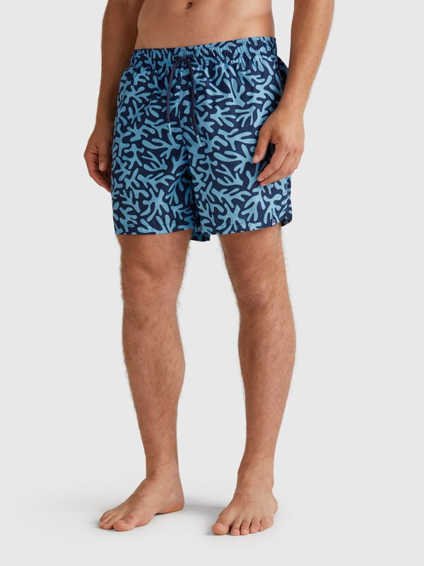 Gemusterte Badeshorts aus Nylon Herren