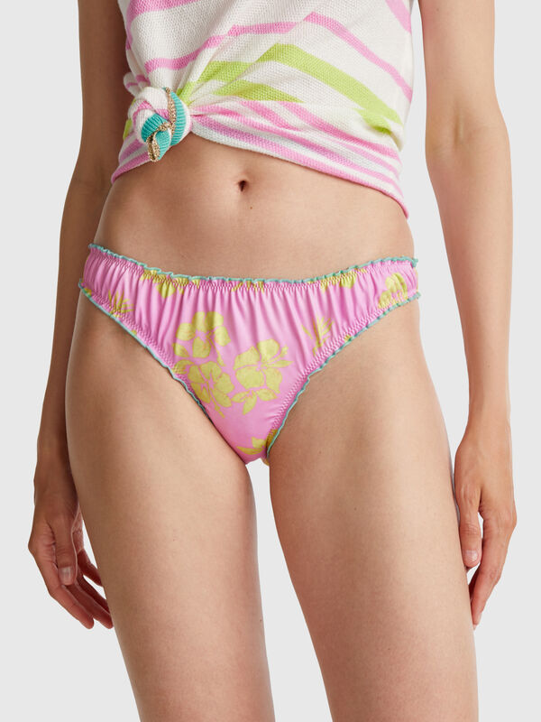 Badeanzug-Slip mit Blumendruck Damen