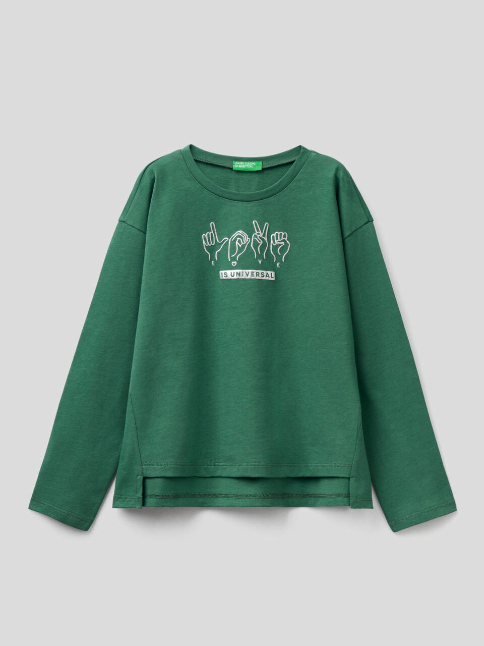 T-Shirt aus 100% Baumwolle mit langen Ärmeln image number 1