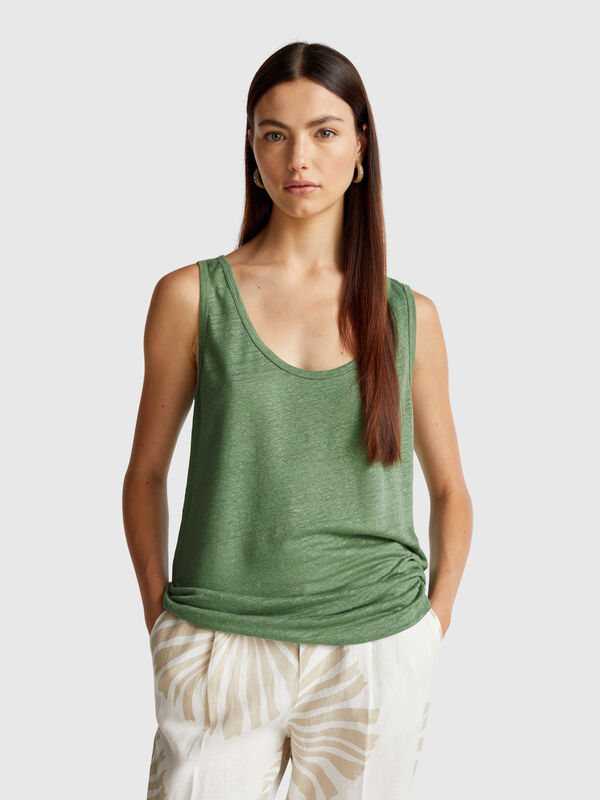 Tanktop aus reinem Leinen Damen