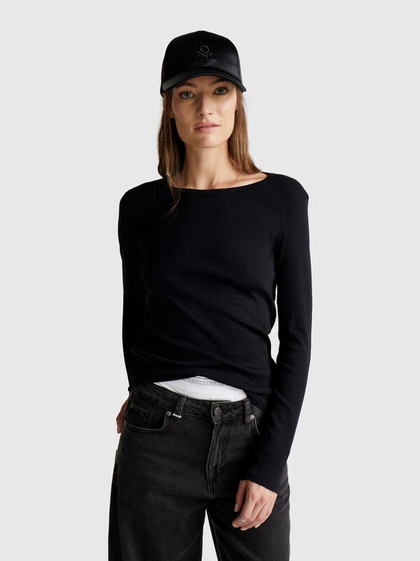Langarm-T-Shirt aus 100 % Baumwolle Langarm-T-Shirt aus 100 % Baumwolle Damen
