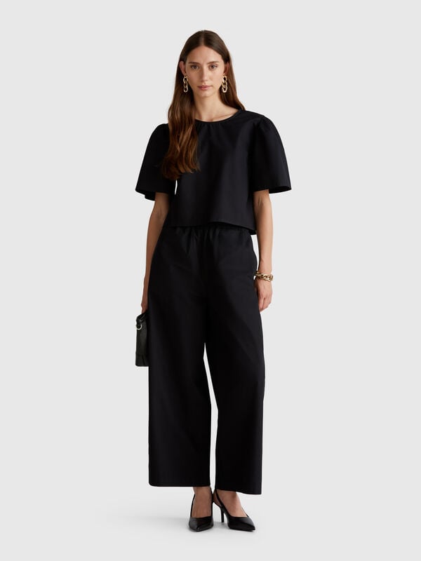 Leichte Hose mit weitem Bein Damen