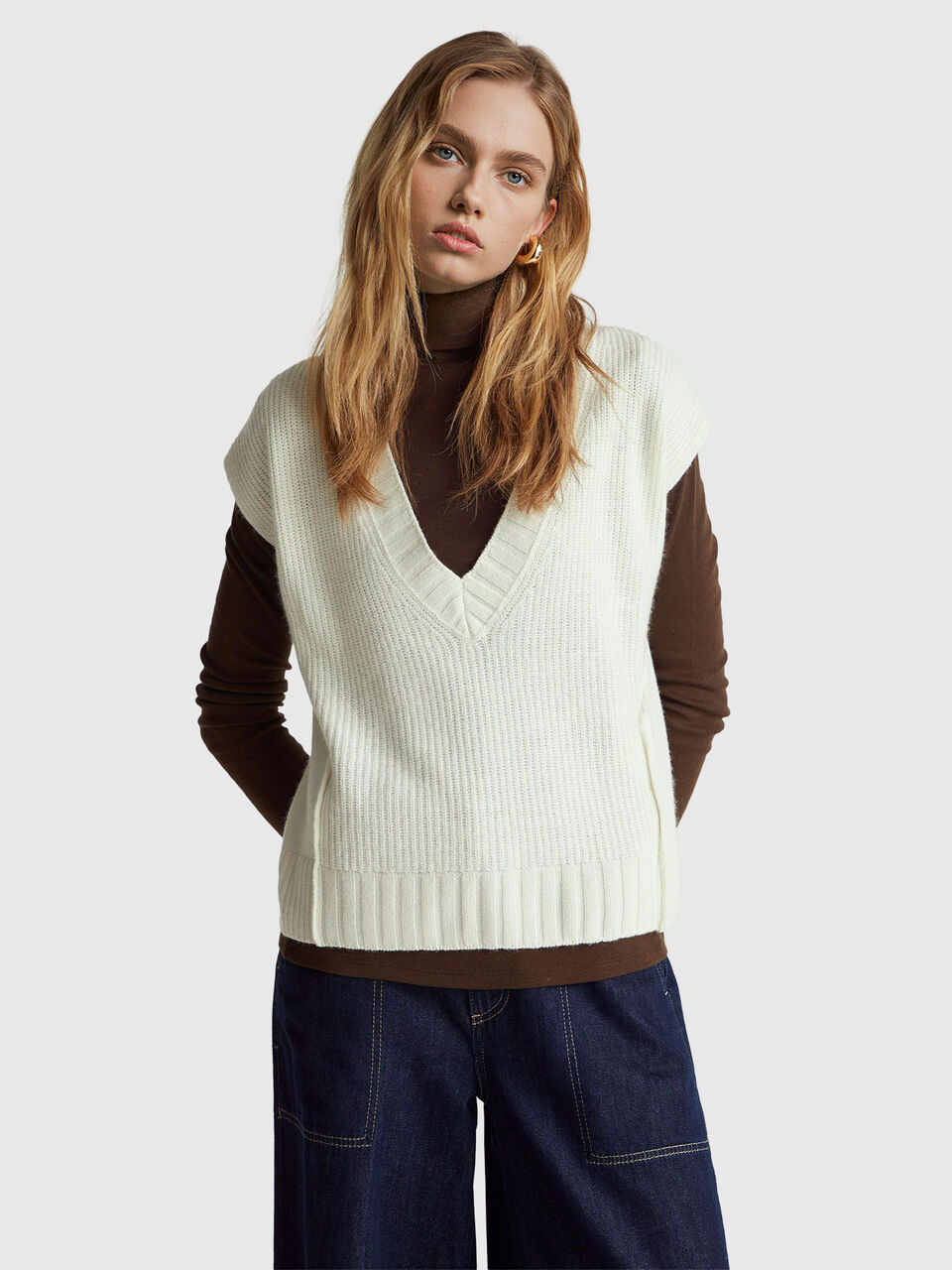 S/L V NECK SWEATER Damen image number null