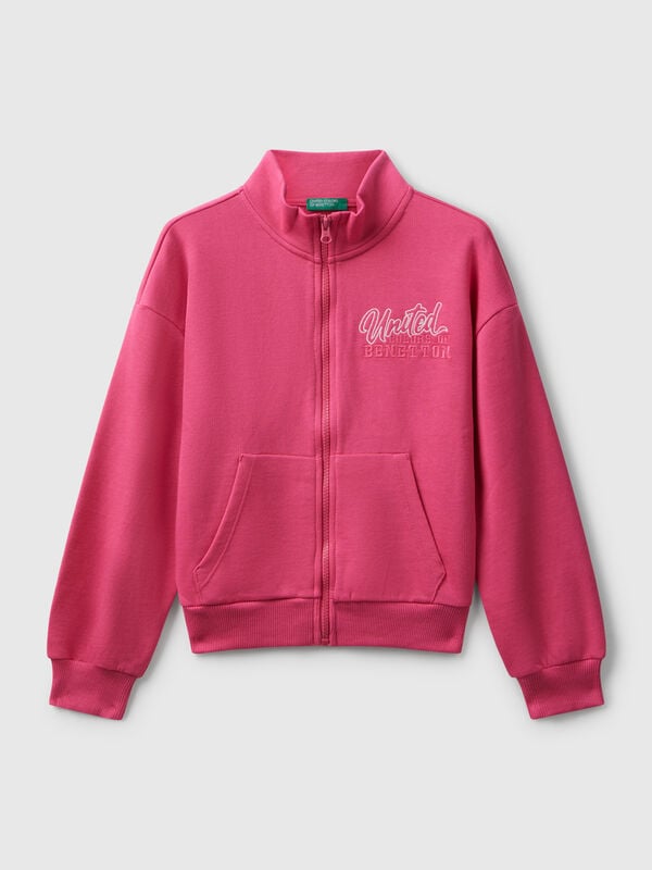 Sweatshirt mit Reißverschluss und Print Mädchen