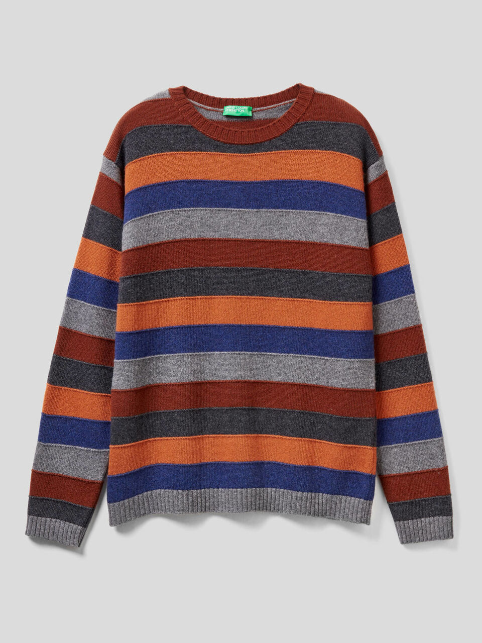Pullover aus einer Wollmischung mit bunten Streifen image number 1