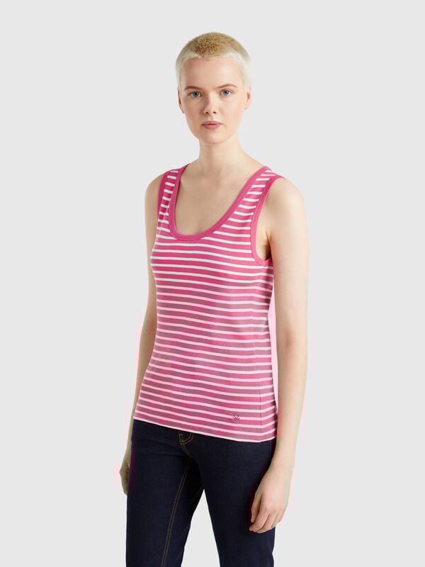 Gestreiftes Tanktop aus 100 % Baumwolle Damen
