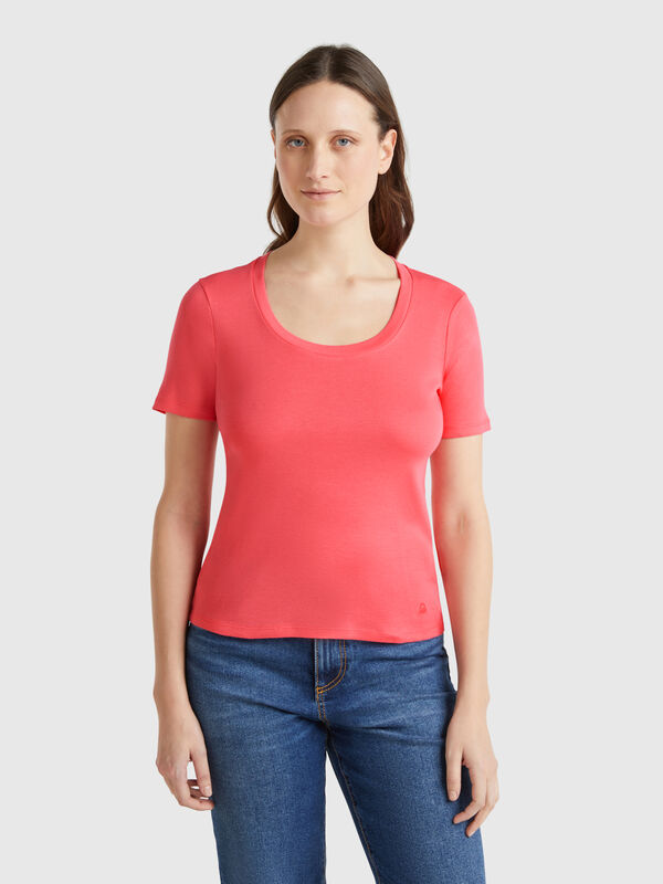 Kurzarm-T-Shirt aus langfaseriger Baumwolle Damen