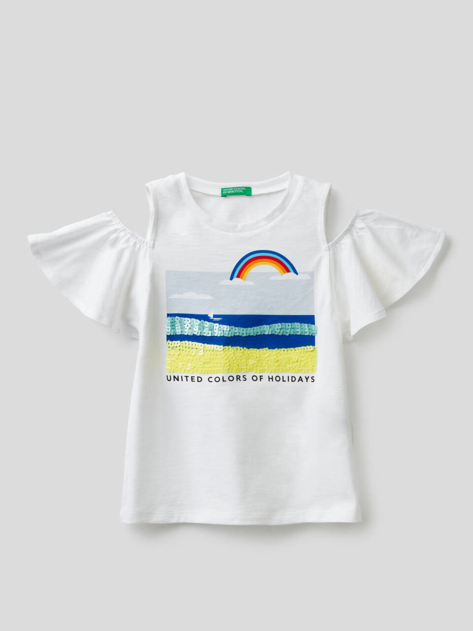 T-Shirt mit Details in Pailletten image number 1