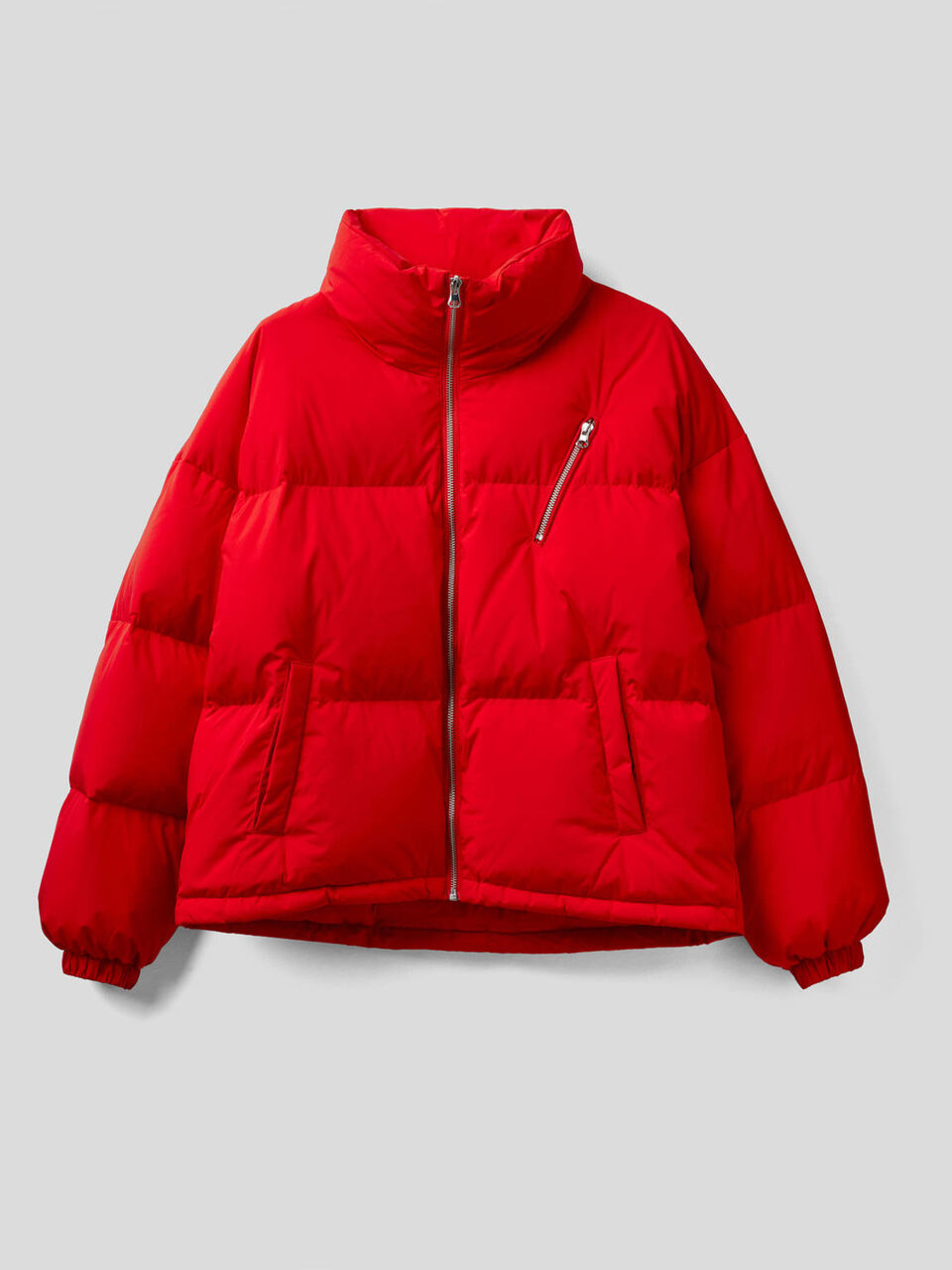 Kurze Daunenjacke mit hohem Kragen image number 1