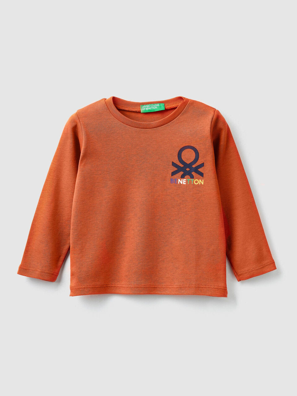 T-Shirt im Rippenmuster mit aufgedrucktem Logo image number 1