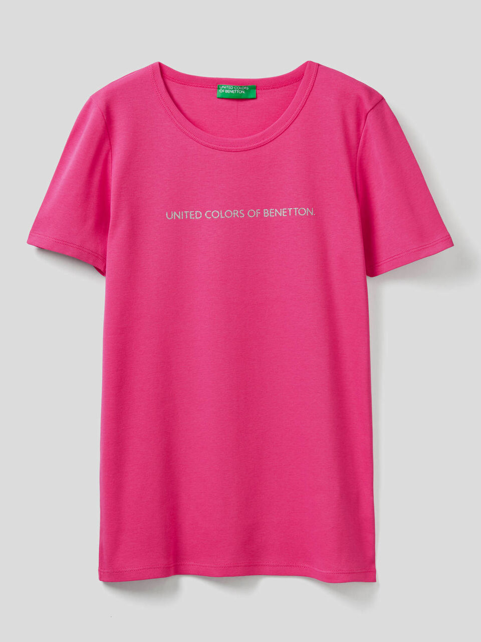 T-Shirt aus 100% Baumwolle mit glitzerndem Logoprint image number 1