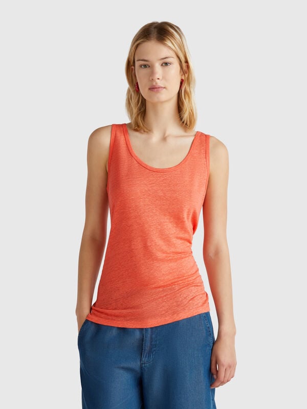Tanktop aus reinem Leinen Damen