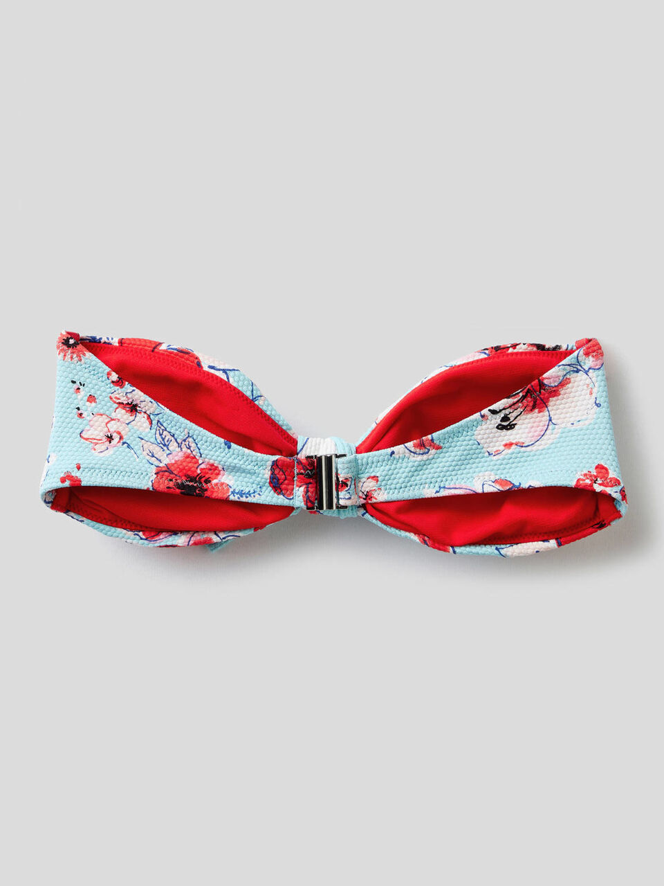 Bikini-Bandeau mit Blumen und Schleife image number 2