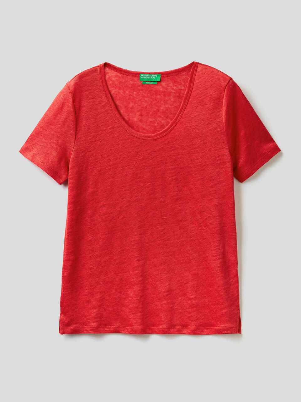 T-Shirt in reinem Leinen mit Rundausschnitt image number 1