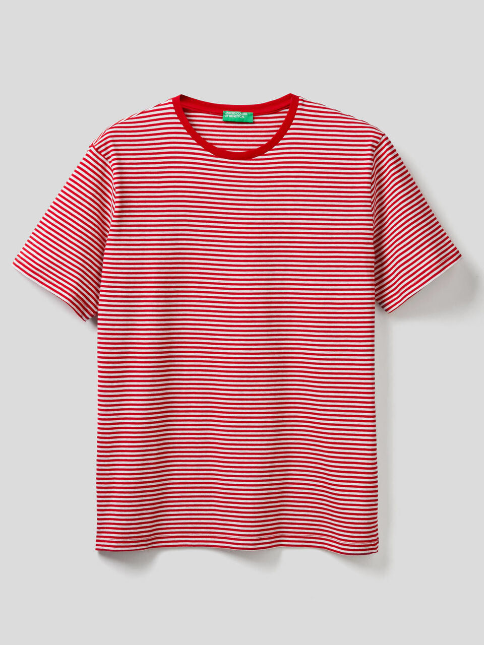 Gestreiftes T-Shirt aus reiner Baumwolle Herren image number 1