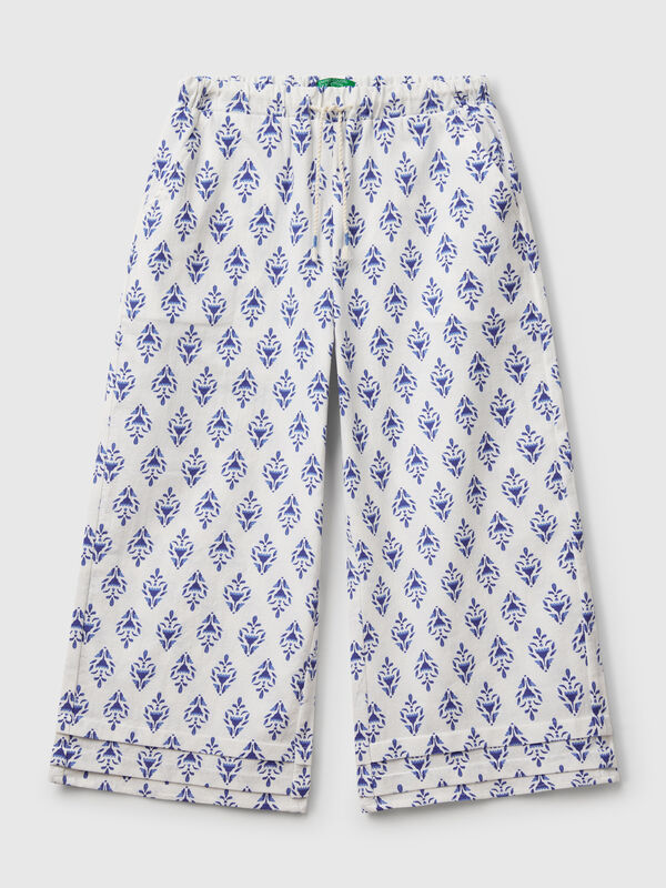 Gemusterte Hose mit weitem Bein Mädchen