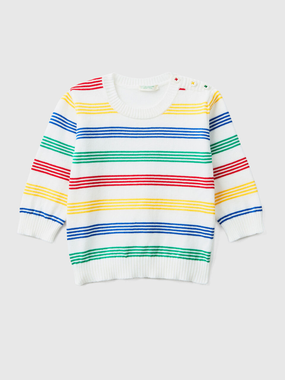 Gestreifter Pullover aus reiner Baumwolle image number 1