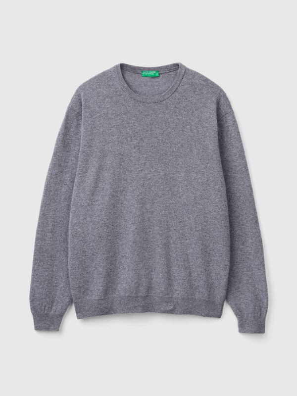 Grauer Pullover aus reiner Merinowolle Grauer Pullover aus reiner Merinowolle Herren