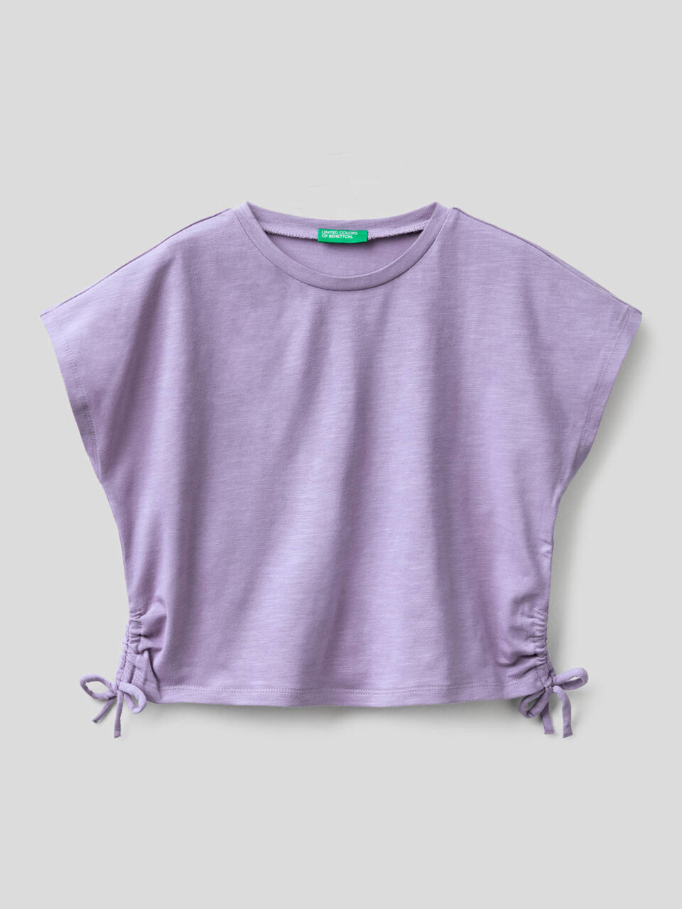 T-Shirt aus stretchiger Baumwolle mit Maschen image number null