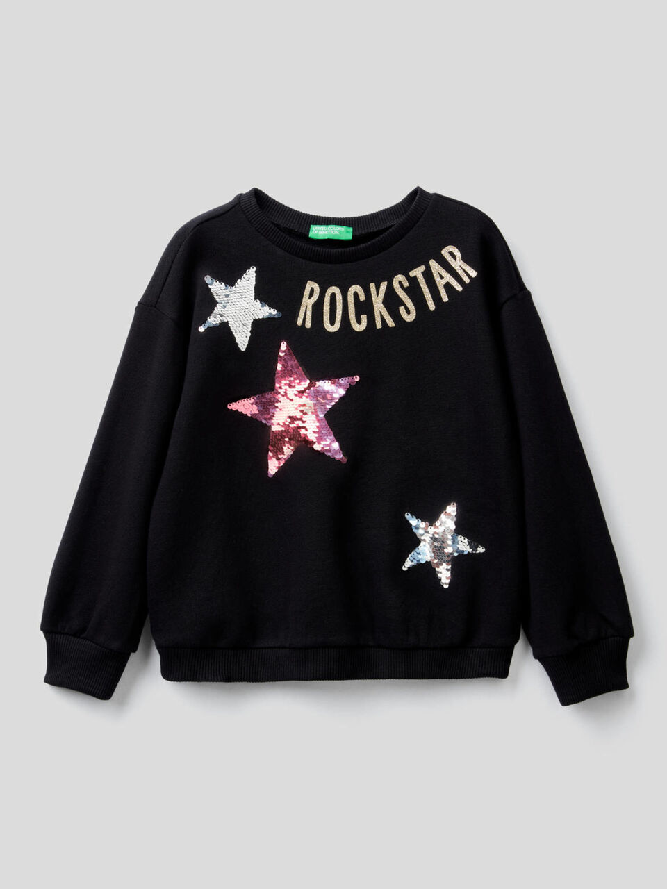 Sweatshirt in 100% Baumwolle mit Pailletten image number 1