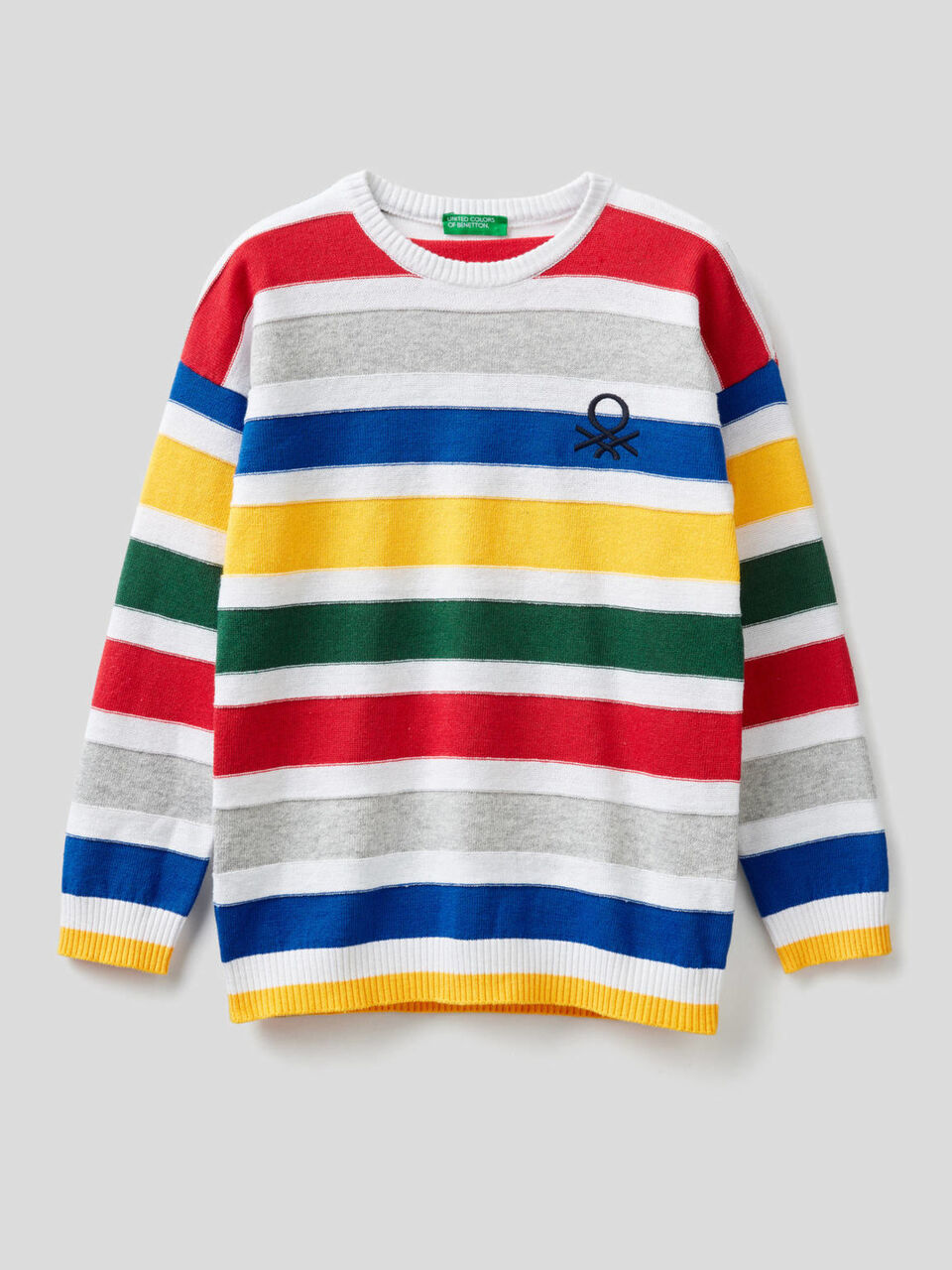 Gestreifter Pullover mit Logo image number 1