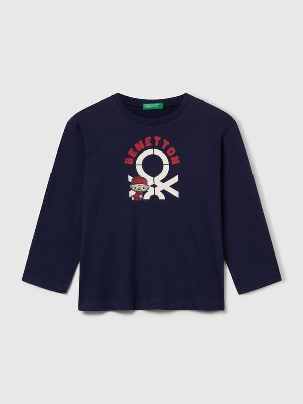 Langärmliges Baumwoll-T-Shirt Jungen