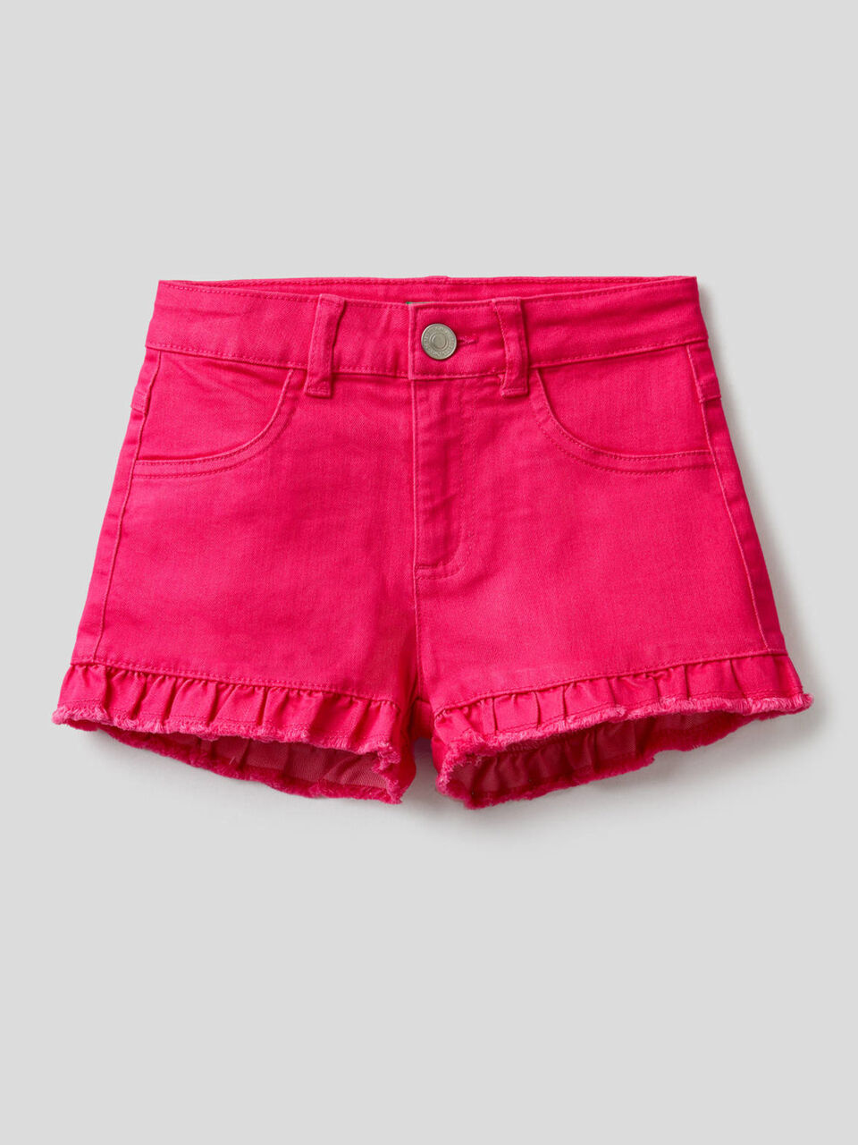 Einfarbige Shorts mit Rüsche image number null