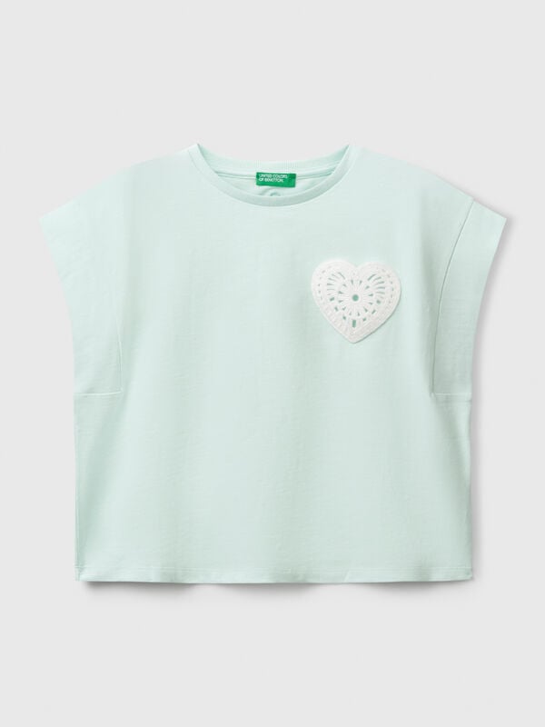 T-Shirt mit Makramee-Patch Mädchen
