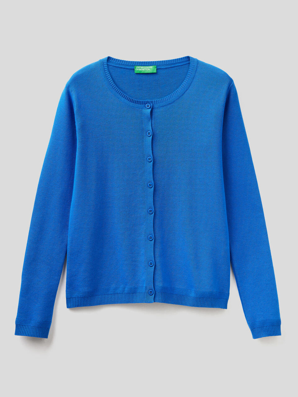 Strickjacke aus reiner % Baumwolle mit Rundausschnitt image number 1