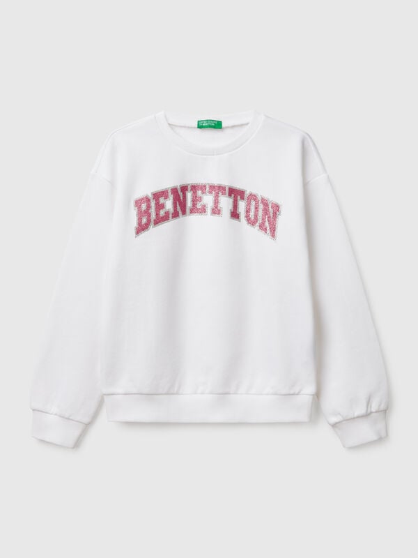 Sweater mit Glitzerdruck Mädchen