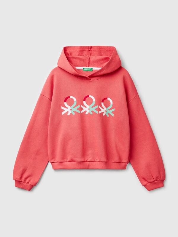 Sweatshirt mit Druck und Kapuze  Mädchen