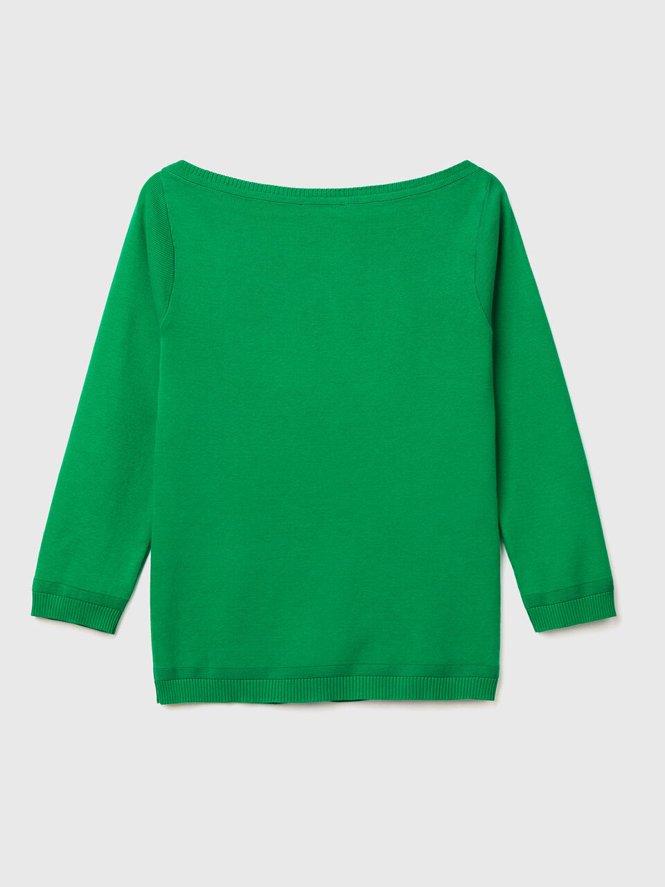 Pulli aus 100% Baumwolle mit U-Boot-Ausschnitt - Grün | Benetton