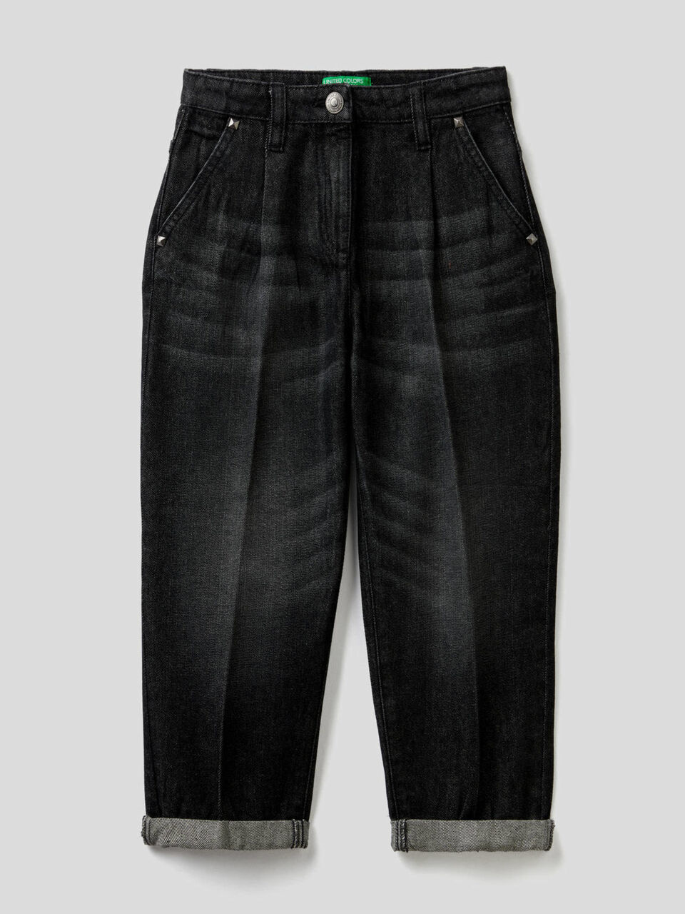 Mom-Fit-Jeans aus Denim in 100% Baumwolle image number 1