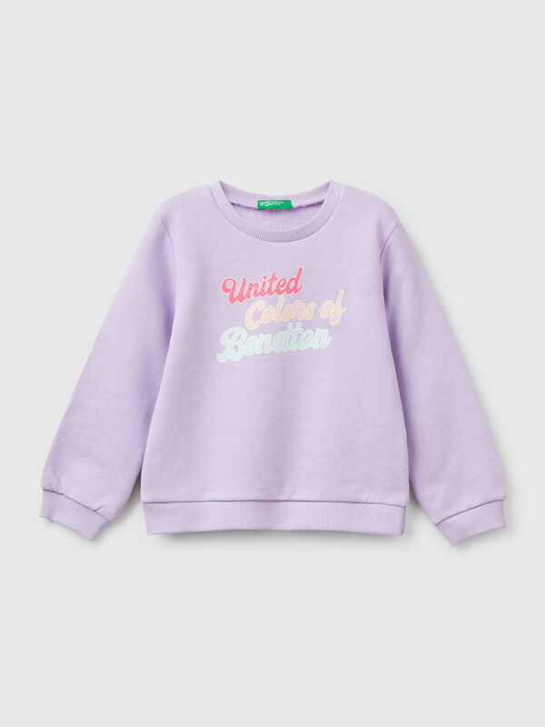 Sweater aus Baumwolle mit Glitzerdruck Mädchen