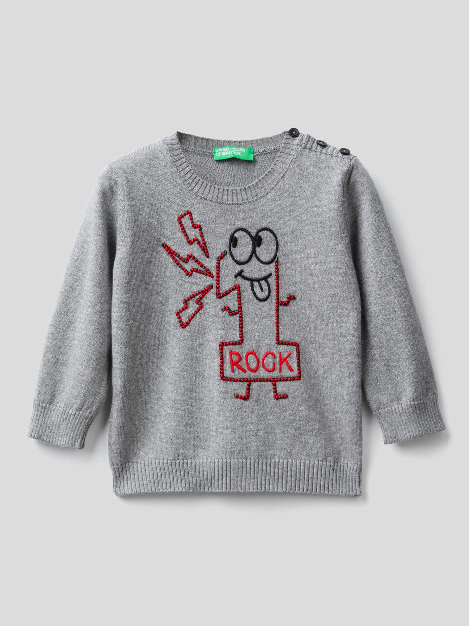 Pullover aus 100% Baumwolle mit Stickerei image number 1