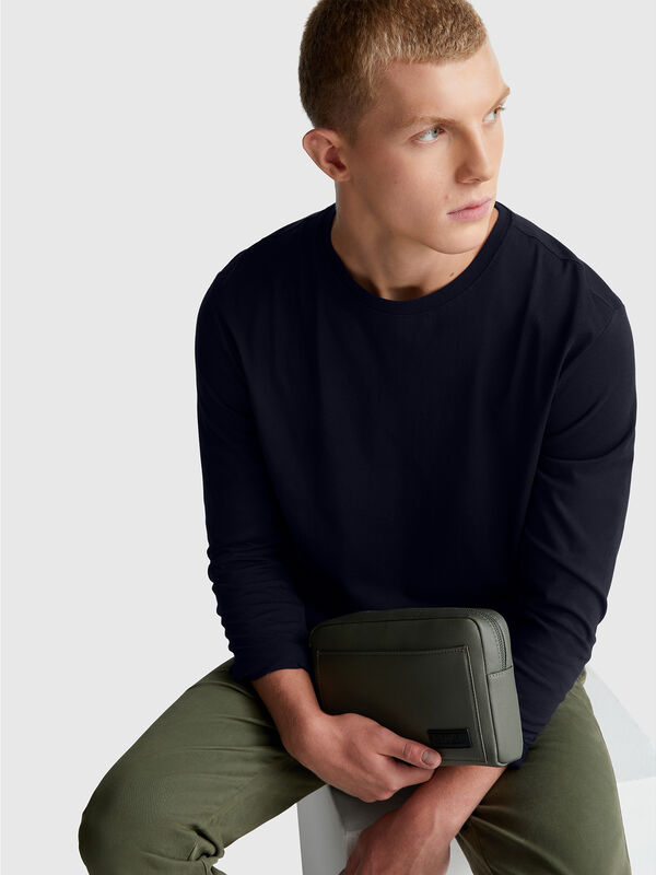 Langarm-T-Shirt aus reiner Baumwolle Herren