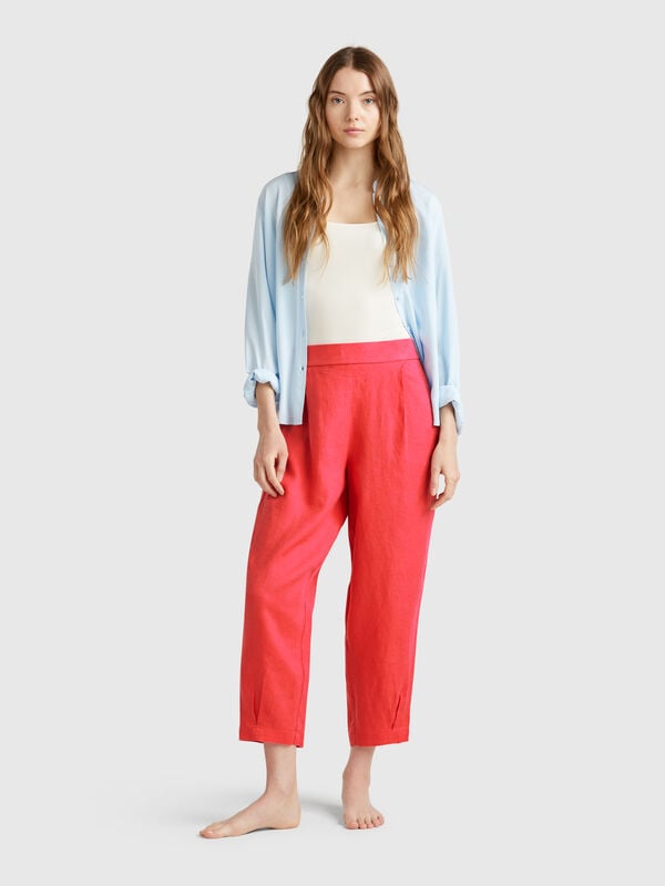 Weiche Hose aus reinem Leinen Damen