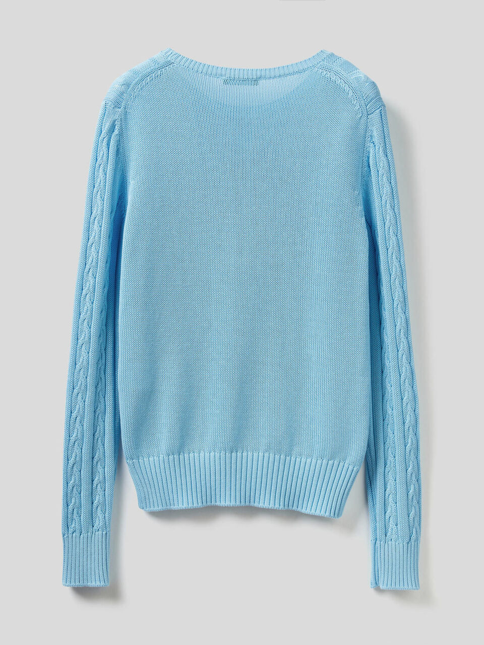 Pullover aus Baumwolle mit Verarbeitung im Flechtmuster image number 2