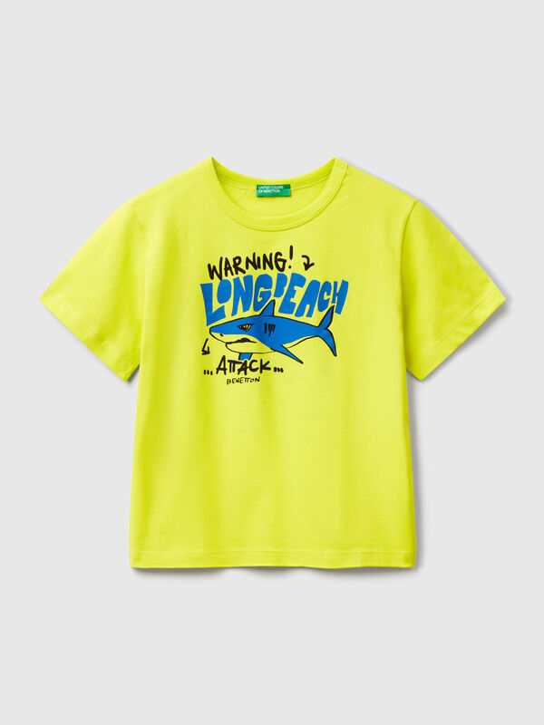 T-Shirt mit fluoreszierendem Aufdruck Jungen