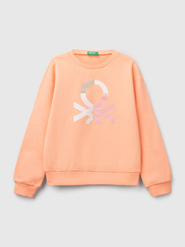Sweater mit Glitzerdruck Mädchen