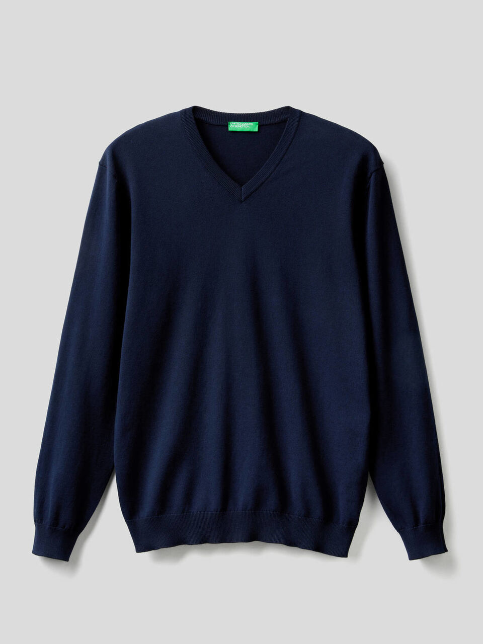 Pullover aus reiner Baumwolle mit V-Ausschnitt image number 1