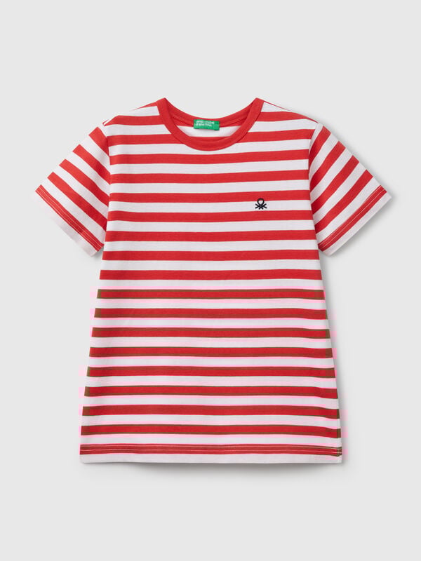 Gestreiftes T-Shirt aus 100 % Baumwolle Jungen