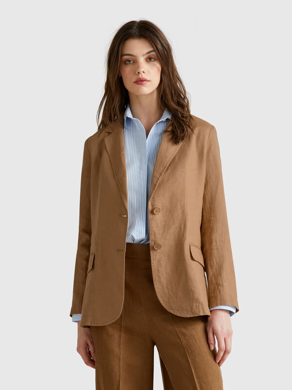 Blazer aus reinem Leinen Damen