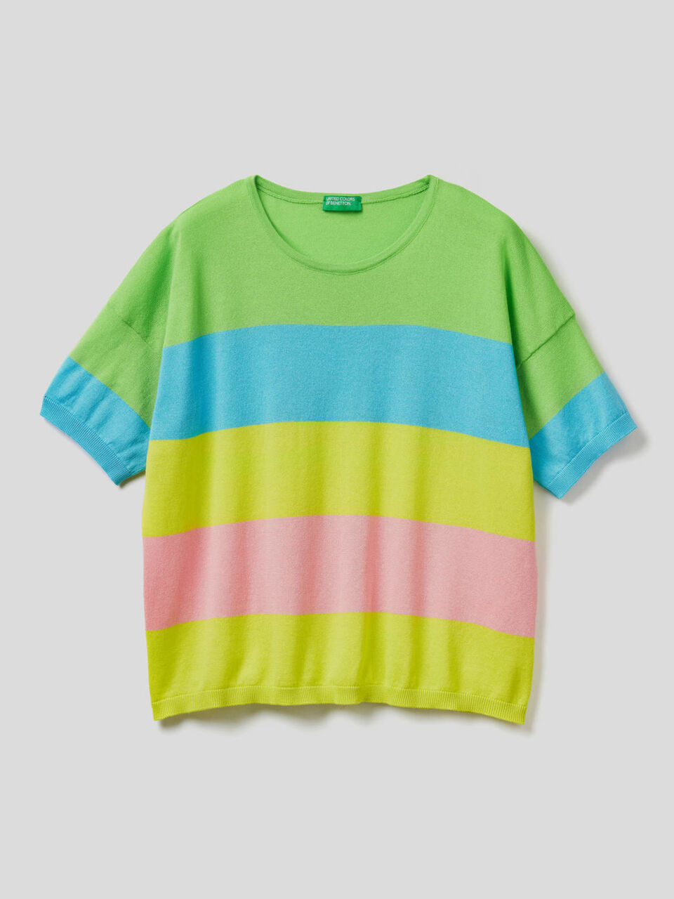 Gestreifter Pullover aus reiner Baumwolle image number 1