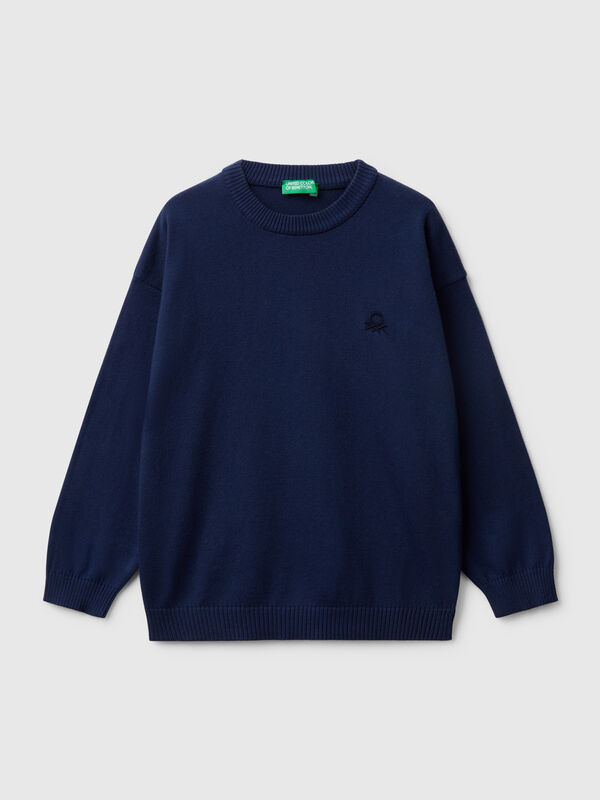 Pullover aus reiner Baumwolle mit Logo Jungen